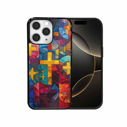 iPhone 15 Pro Max Case — Faith Cross And Faith Icons Pattern, Customized Protective Case