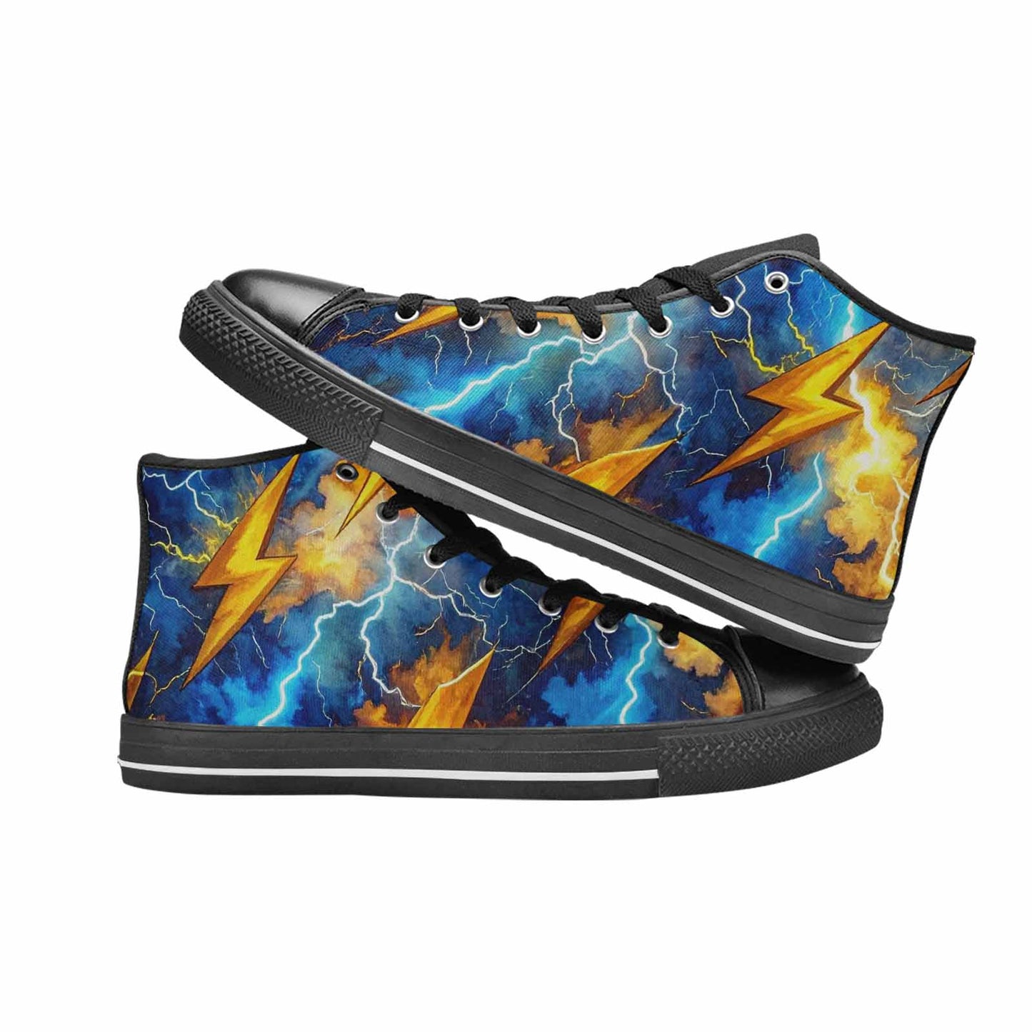 MEN'S Lightning Bolt High Top Canvas Surreal Custom Shoes