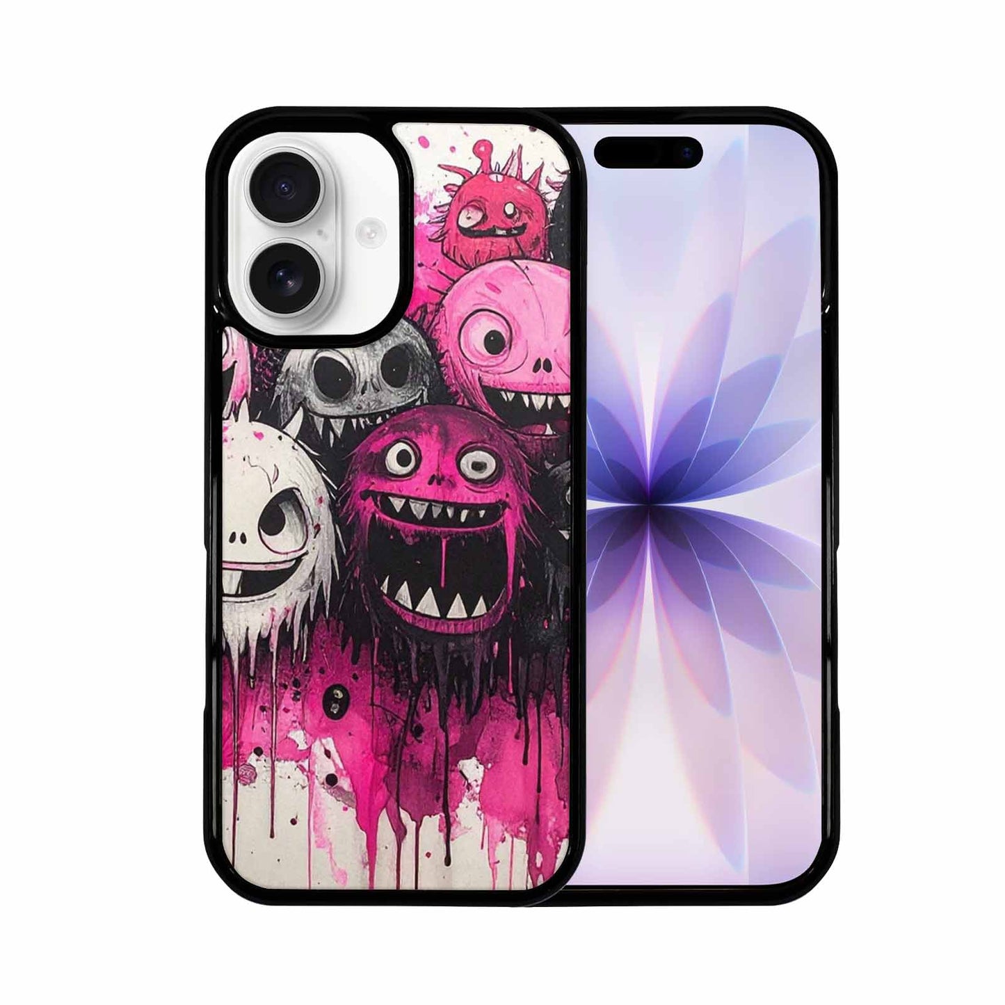 iPhone 17 Case — Monsters (general) Black &amp; Cartoon Cute, Custom Printed Phone Case