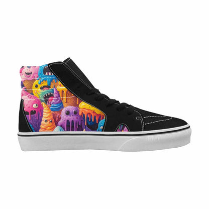 MEN'S Melting Ice Cream Monster High Top Canvas Wallpaper Art Sneakers