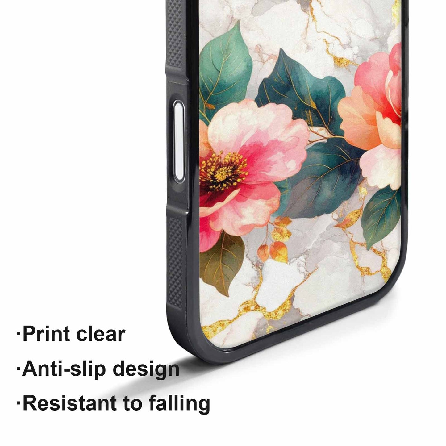 iPhone 17 Pro Max Case — Marble Floral Art Seamless Floral, Custom Print Case Cover