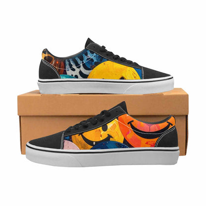 WOMEN'S Smiley Faces Lace-Up Canvas Vibrant Chaos Sneakers