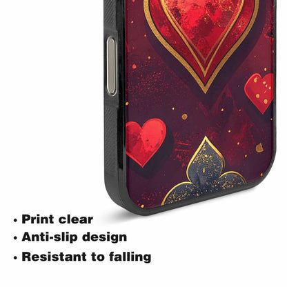 iPhone 16 Pro Max Case — Playing Card Suits Pattern Poker Chips, Custom Phone Case