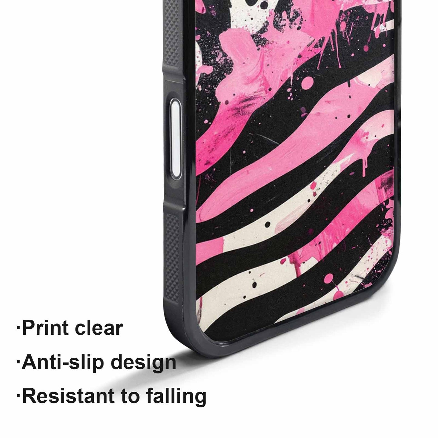 iPhone 17 Air Case — Black Pink Ink Zebra Stripe Animal, Custom Made Phone Cover