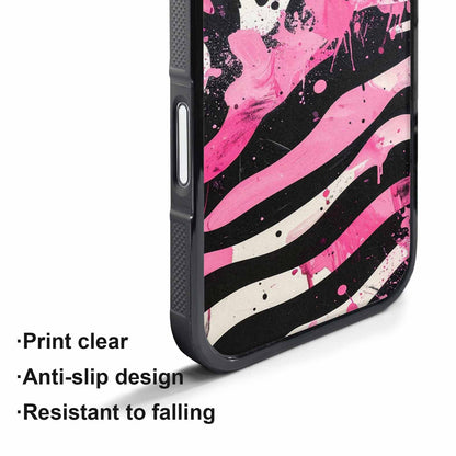 iPhone 17 Air Case — Black Pink Ink Zebra Stripe Animal, Custom Made Phone Cover