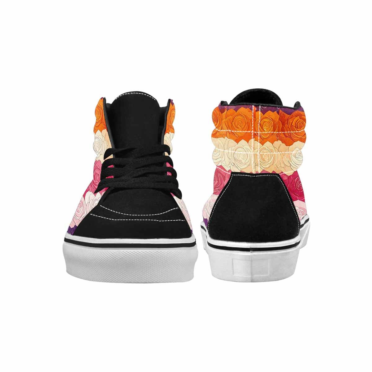 WOMEN'S Lesbian Flag Color High Top Canvas Dark Academia Custom Sneakers