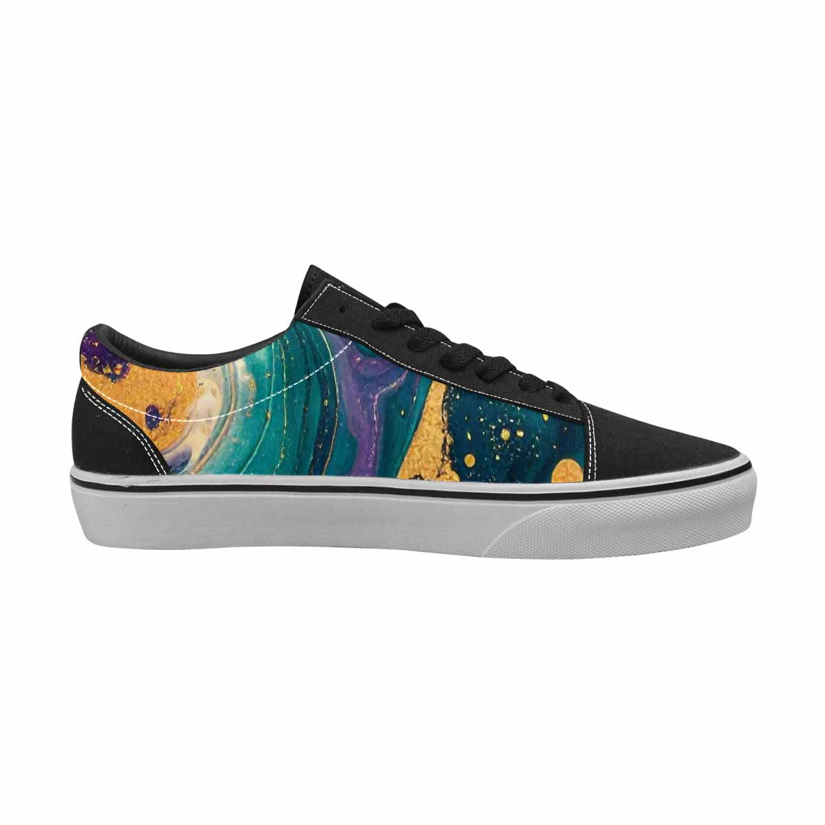 MEN'S Marble Galaxy Swirl Canvas Lace-Up Vivid Custom Sneakers