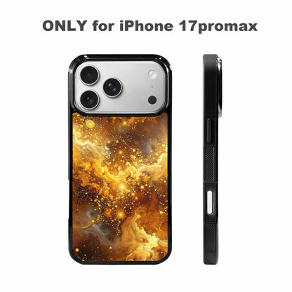iPhone 17 Pro Max Case — Galaxy Art Golden Cosmic Galaxy Space, Custom Print Case Cover
