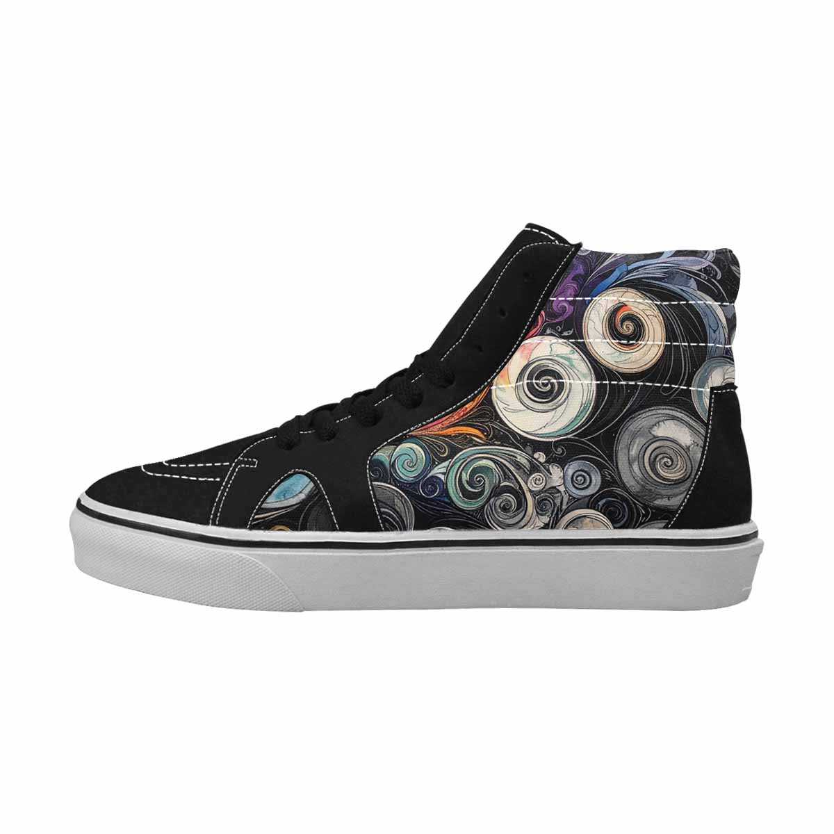 MEN'S Tie High Top Canvas Vibrant Chaos Custom Sneakers