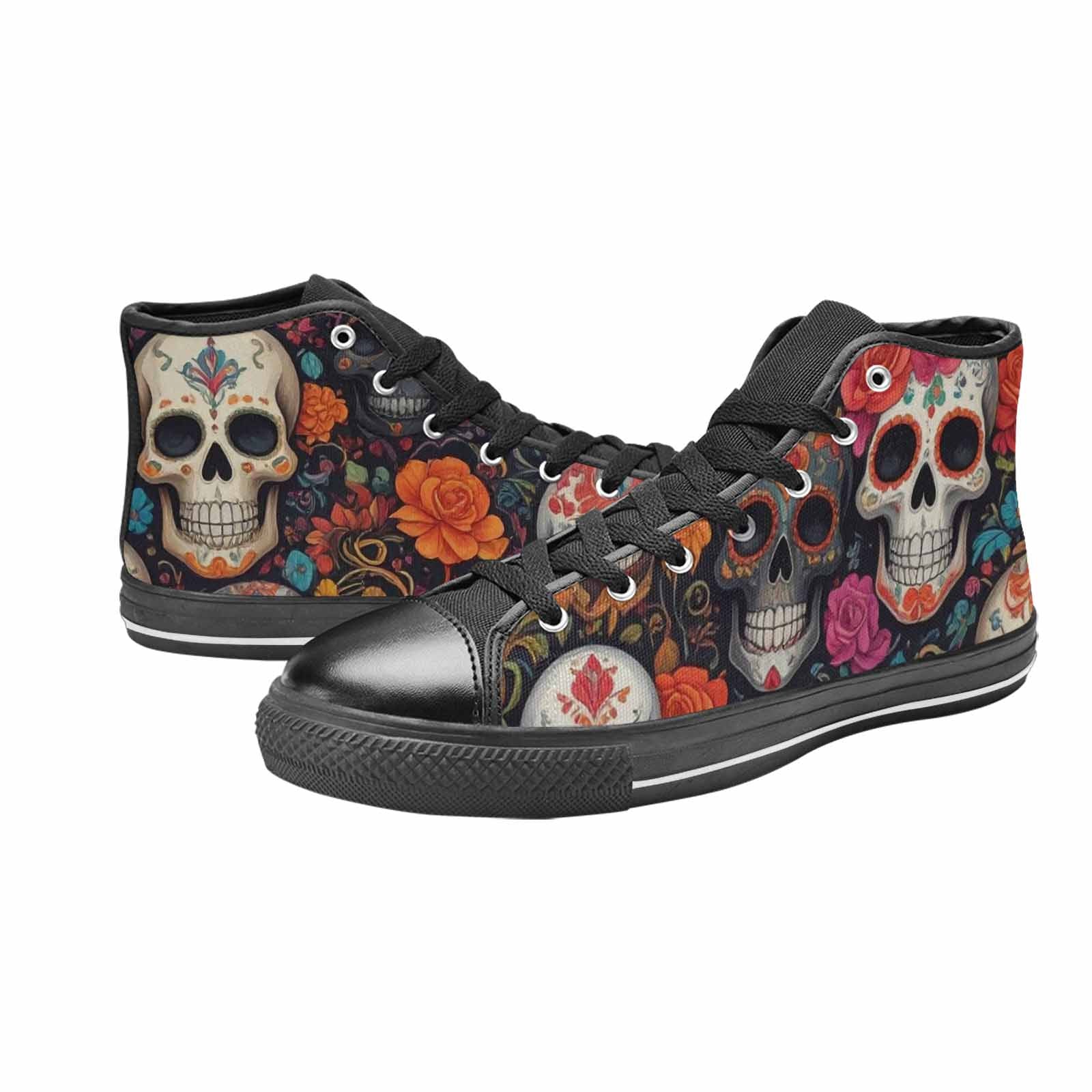 MEN'S Skull High Top Canvas Vibrant Chaos Sneakers