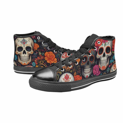 MEN'S Skull High Top Canvas Vibrant Chaos Sneakers