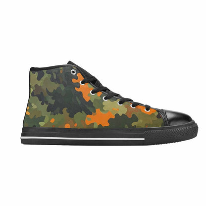 WOMEN'S Military Camouflage Blotch High Top Canvas Surreal Custom Sneakers