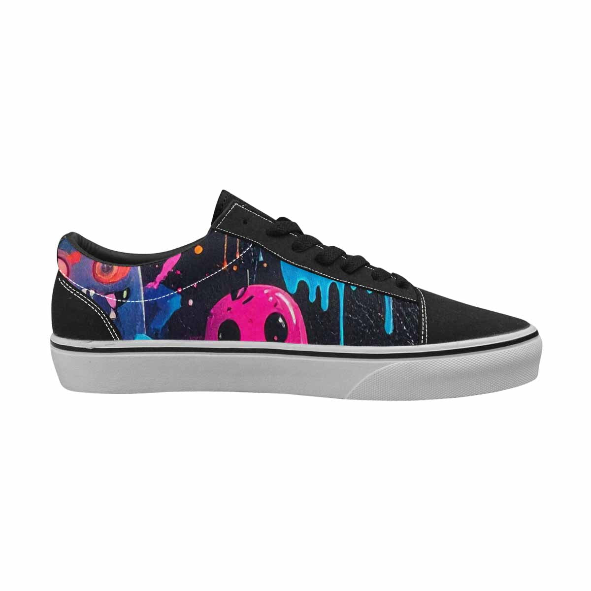 WOMEN'S Ice Cream Monsters  Lace-Up Canvas Vibrant Chaos Sneakers