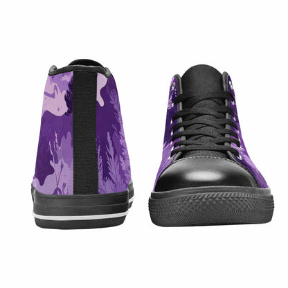 WOMEN'S Military Camouflage Blotch High Top Canvas Vibrant Chaos Shoes