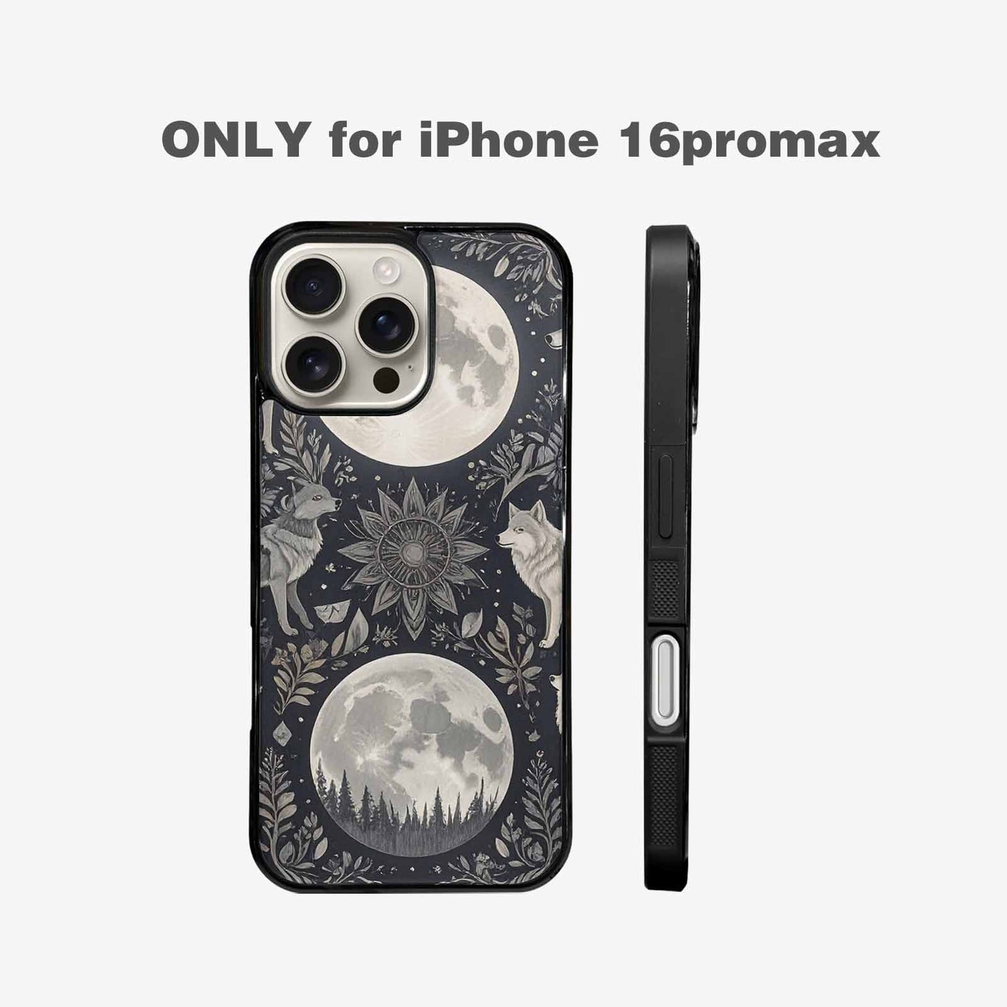 iPhone 16 Pro Max Case — Wolves Everywhere Collage Overlap Small Wolf, Custom Made Phone Cover