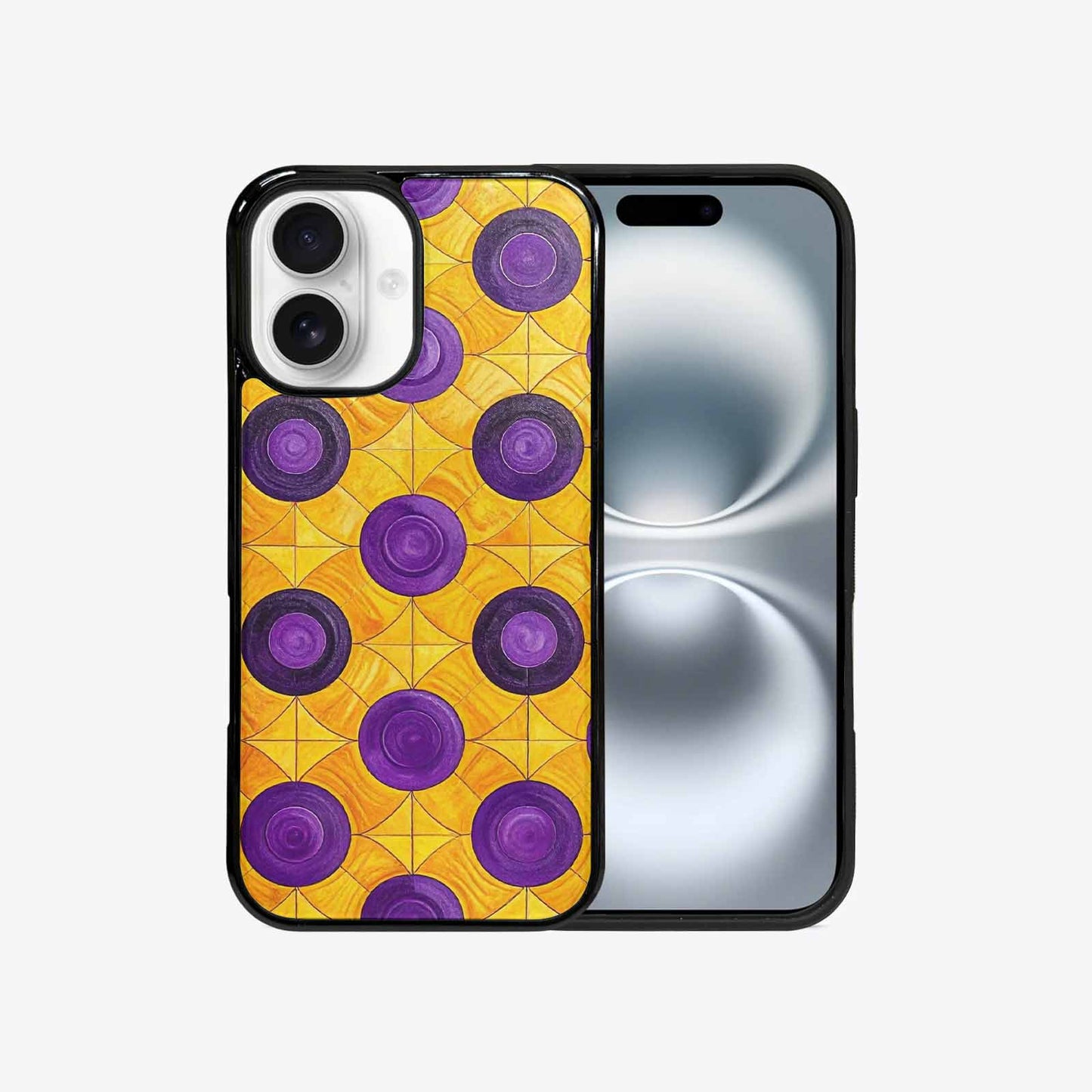 iPhone 16 Case — Intersex Flag Color Theme Small Rainbow, Custom Print Case Cover