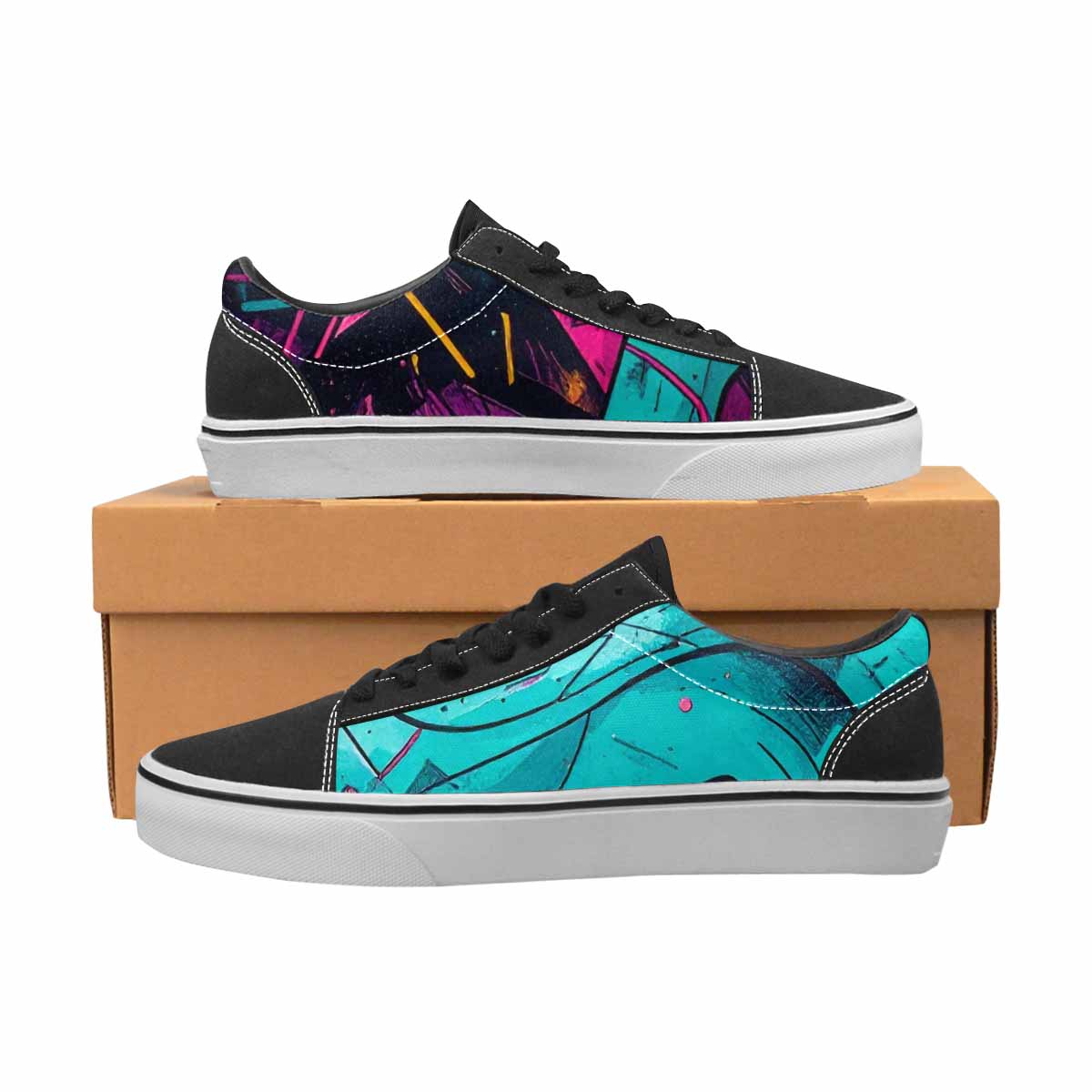MEN'S 80S Retro Print Canvas Lace-Up Cottagecore Custom Sneakers