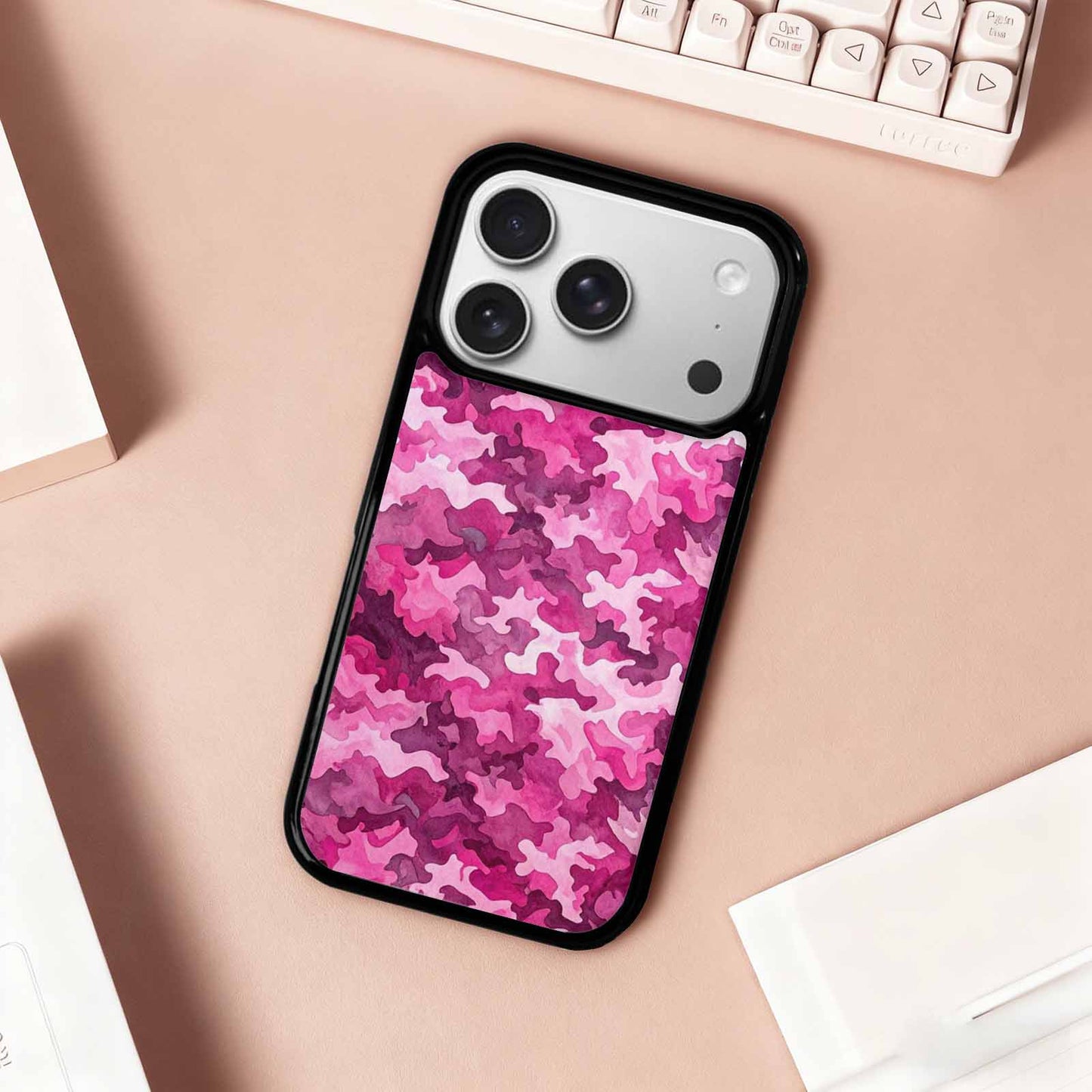 iPhone 17 Pro Case — Small Military Camouflage Blotch Pattern Camo, Personalized Phone Case