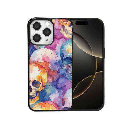 iPhone 15 Pro Max Case — Kulls Watercolor Skulls Small Skull Pattern, Custom Phone Case