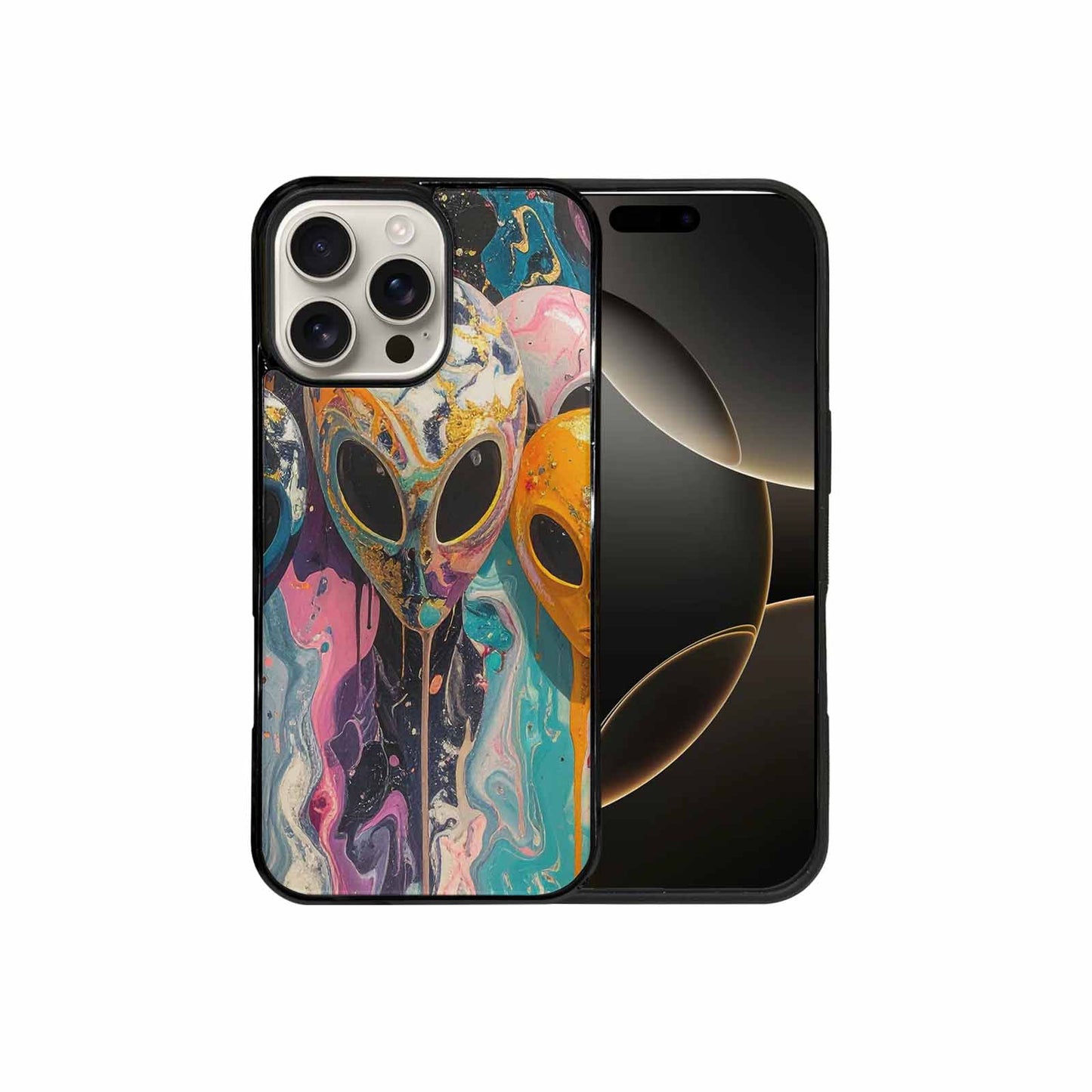iPhone 16 Pro Max Case — Aliens Marblealiens Pattern Dng Personalized Phone, Custom Print Case Cover