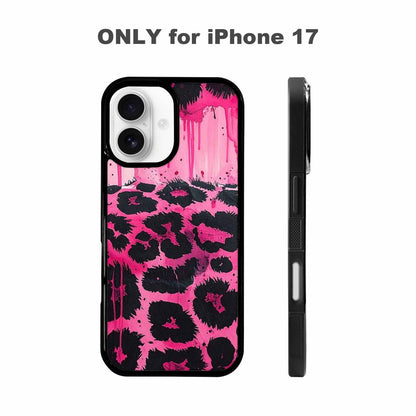 iPhone 17 Case — Black &amp; Pink Ink Animal Print, Custom Designed Case Cover