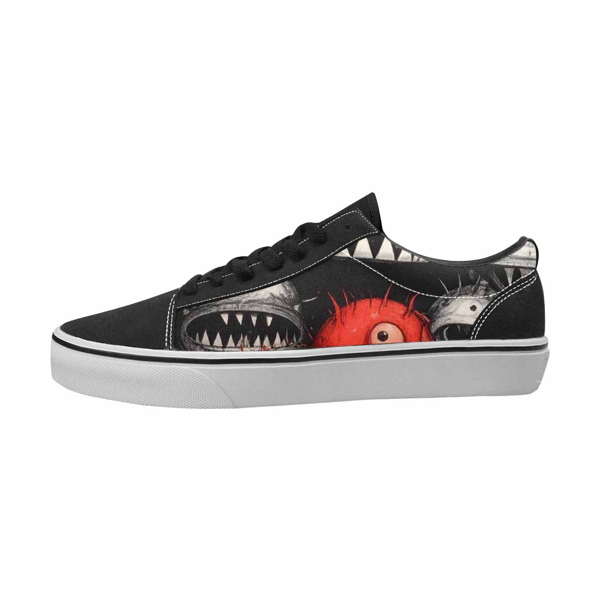 MEN'S Monsters Black & Red Ink Canvas One Of A Kind Dreamcore Custom Kicks