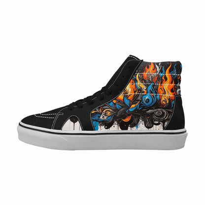 MEN'S Flame Burst High Top Canvas Melting Art Custom Sneakers