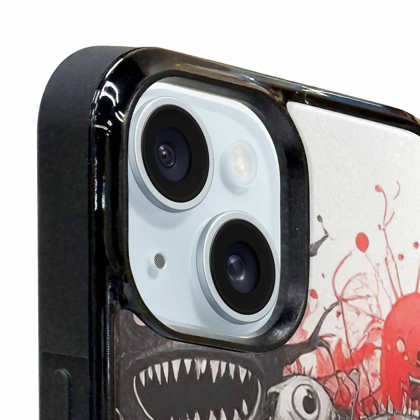 iPhone 15 Plus Case — Multi Eye Monster Black Red Ink, Custom Print Case Cover