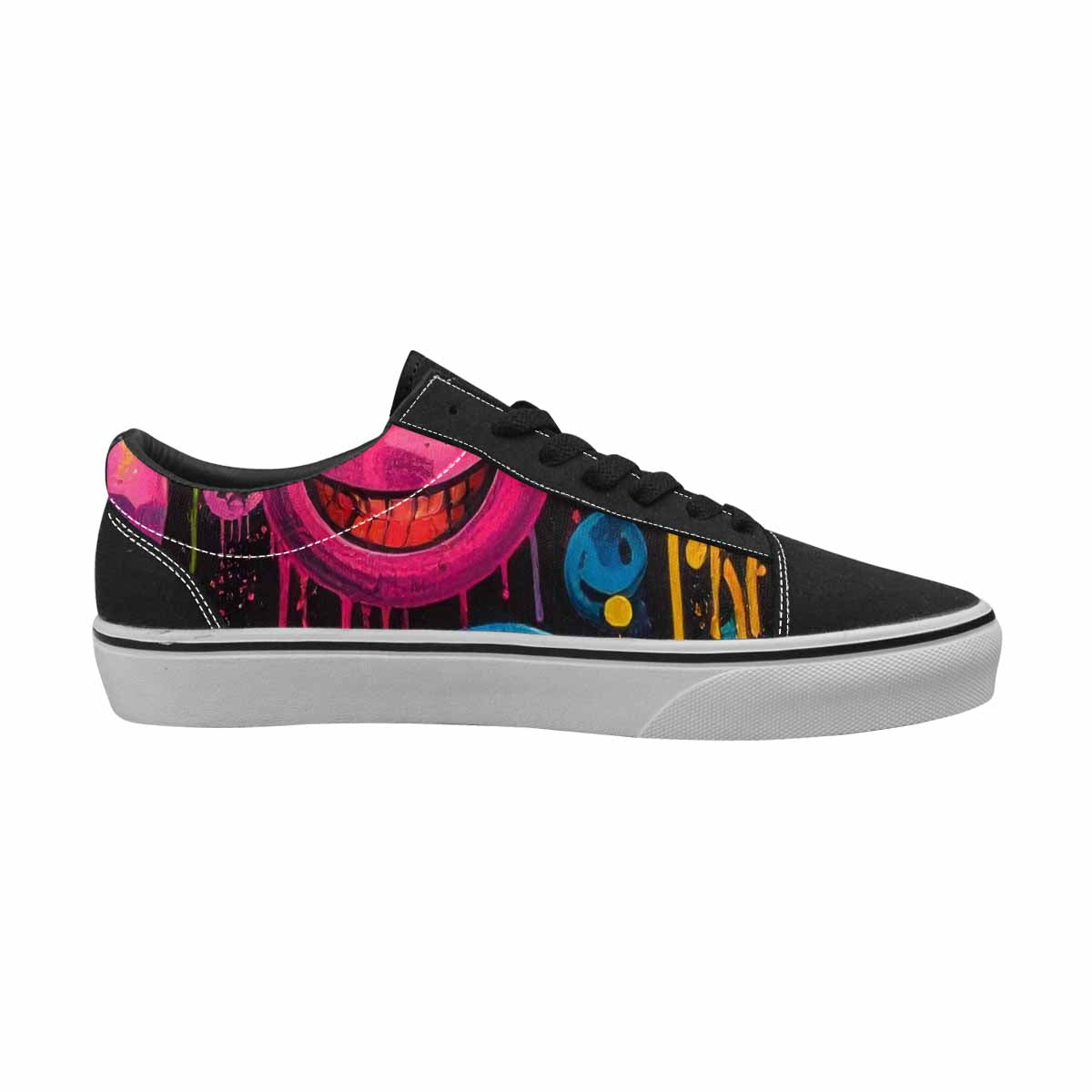 WOMEN'S Smiley Faces  Glow Lace-Up Canvas Cottagecore Sneakers