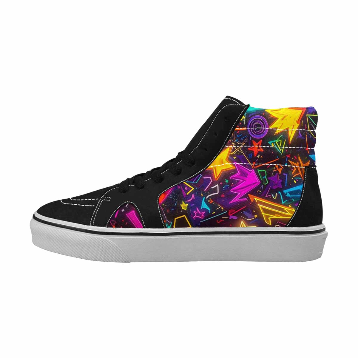 MEN'S 80s Retro Motif High Top Canvas Dreamlike Custom Shoes