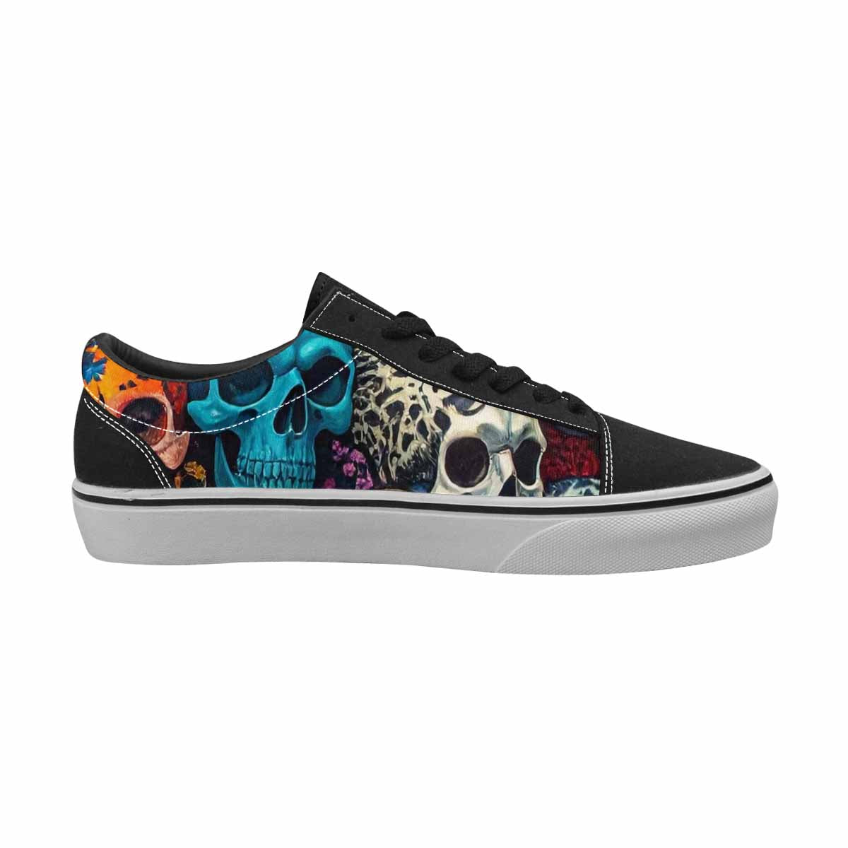 WOMEN'S Skulls Lace-Up Canvas Dark Academia Custom Sneakers