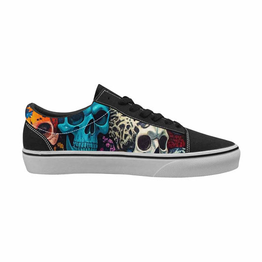 WOMEN'S Skulls Lace-Up Canvas Dark Academia Custom Sneakers