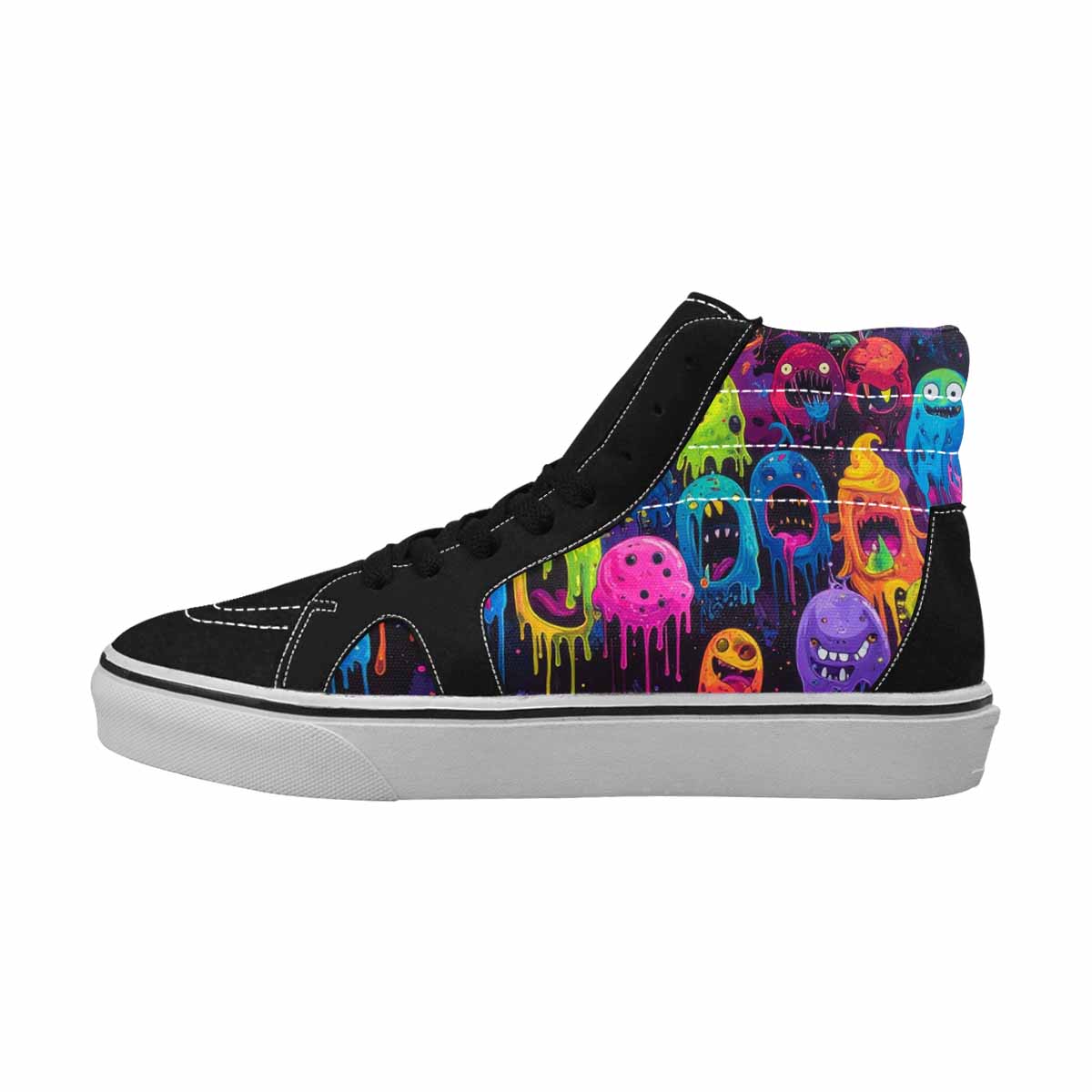 MEN'S Ice Cream Monsters  High Top Canvas Kaleidoscope Sneakers