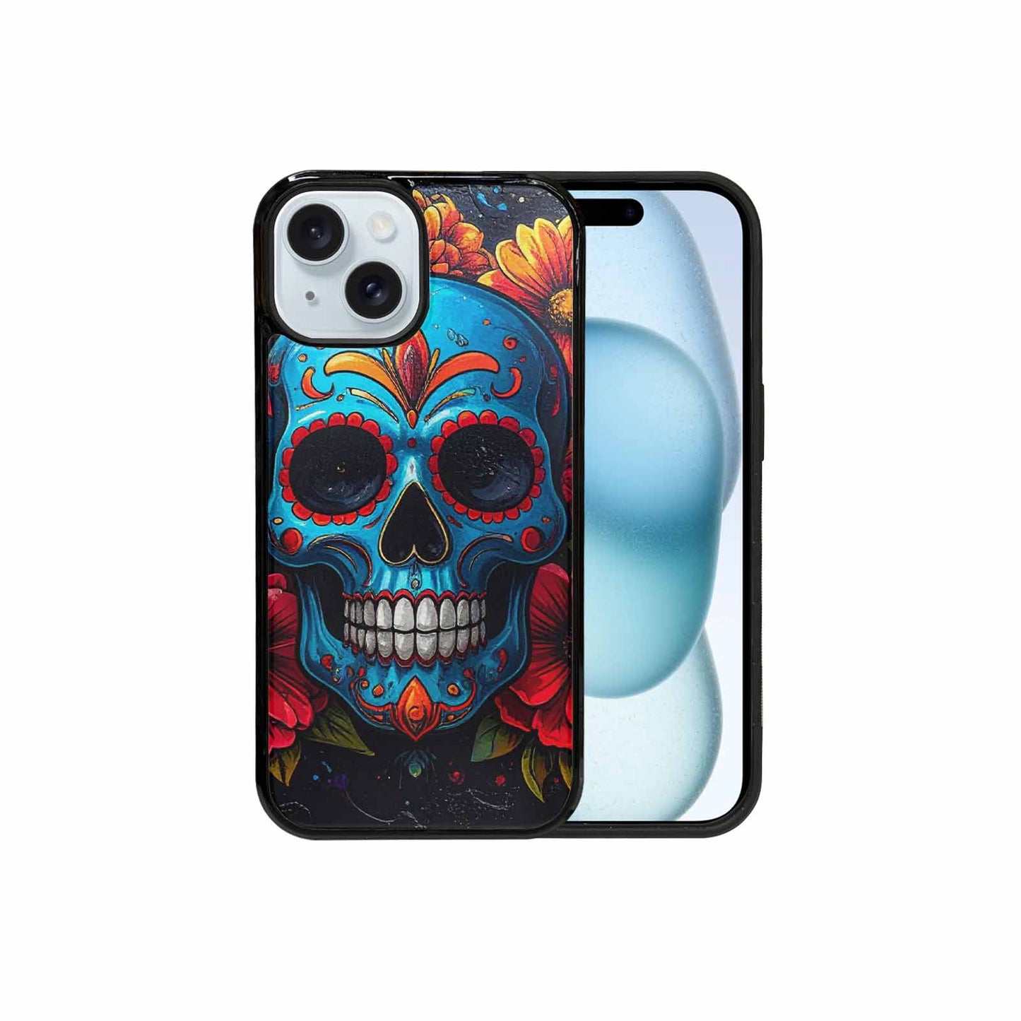 iPhone 15 Case — Graffiti Skull Art Seamless Pattern Vibrant, Customized Protective Case