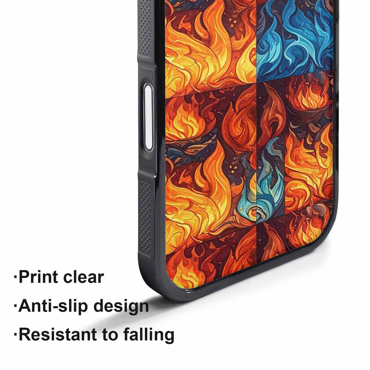 iPhone 17 Pro Max Case — Small Fire Flame Pattern, Original Art, Original Design Phone Case