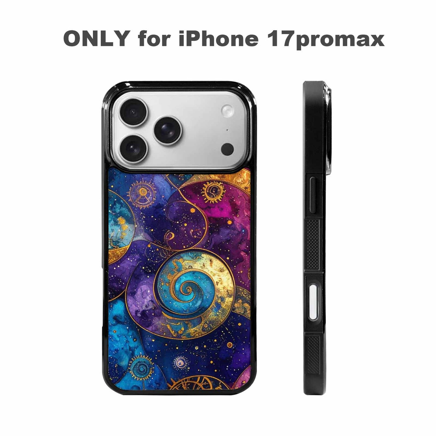 iPhone 17 Pro Max Case — Steampunk Galaxy Art Seamless Galaxy Space, Custom Printed Phone Case