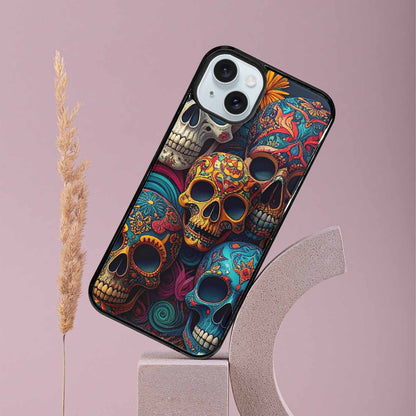 iPhone 15 Plus Case — Skull Waves, Unique Phone Case Design