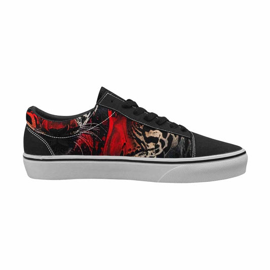 WOMEN'S Animal Print (black & Lace-Up Canvas Cottagecore Sneakers