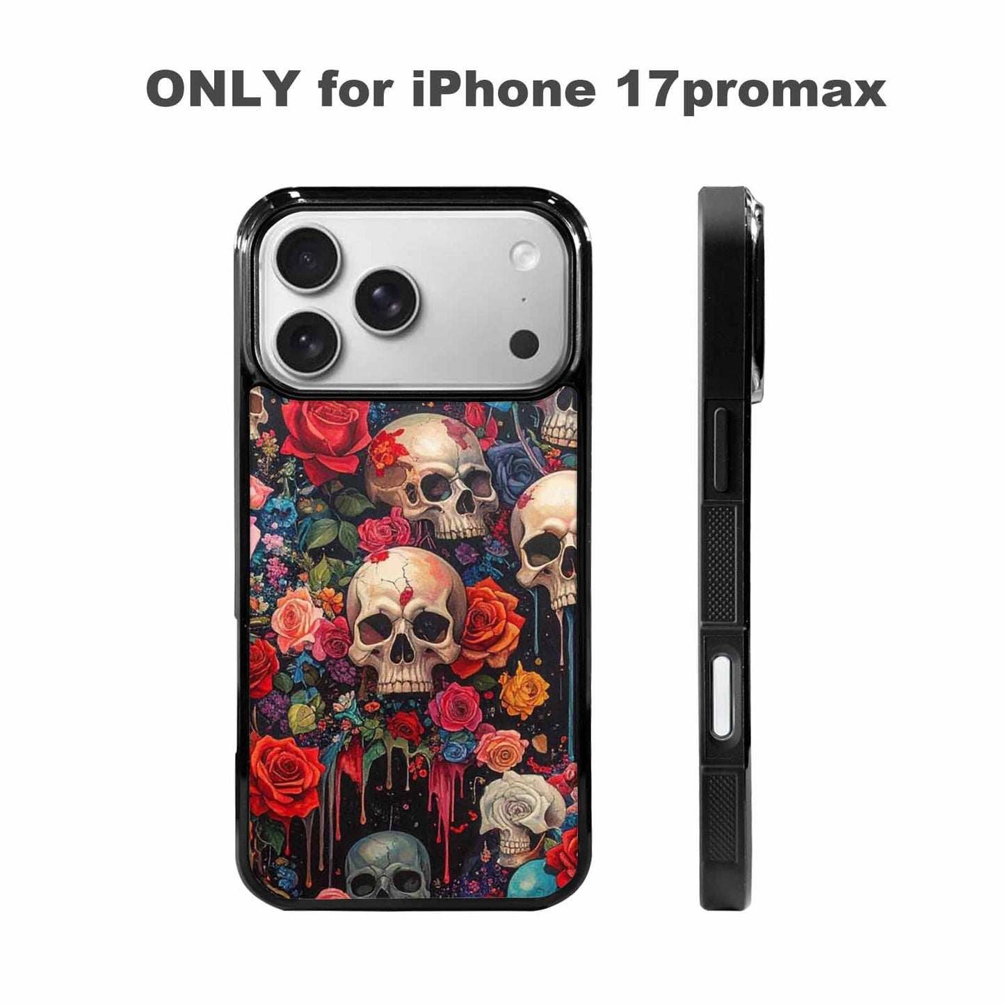 iPhone 17 Pro Max Case — Skulls And Roses Skulls Gothic Skulls, Personalized Phone Case