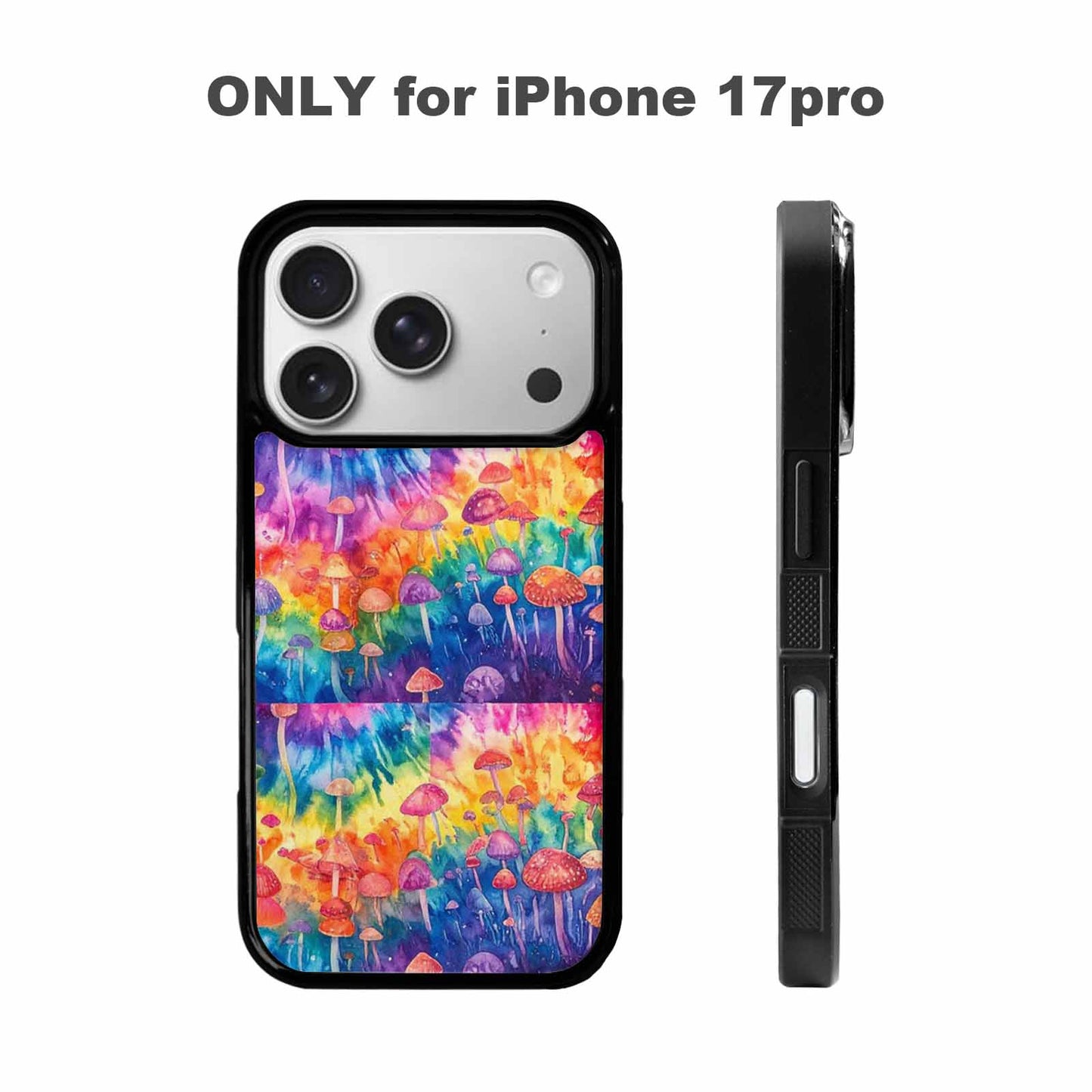 iPhone 17 Pro Case — Mushrooms Tie Dyemushrooms Pat Tie Dye, Personalized Phone Case