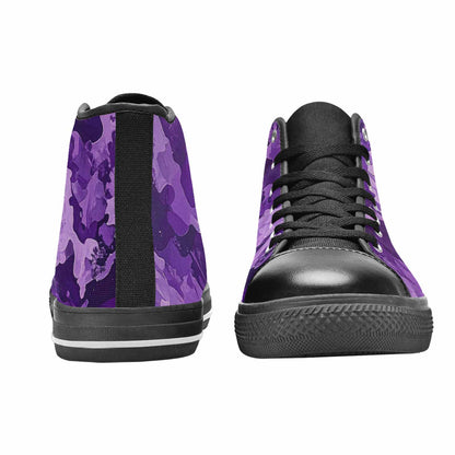 WOMEN'S Military Camouflage Blotch High Top Canvas Vibrant Chaos Shoes