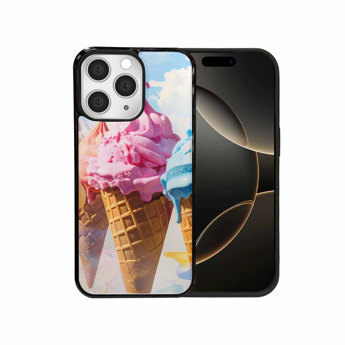 iPhone 15 Pro Max Case — Collage Of Overlapping Waffle Cone Icecream, Unique Phone Case Design