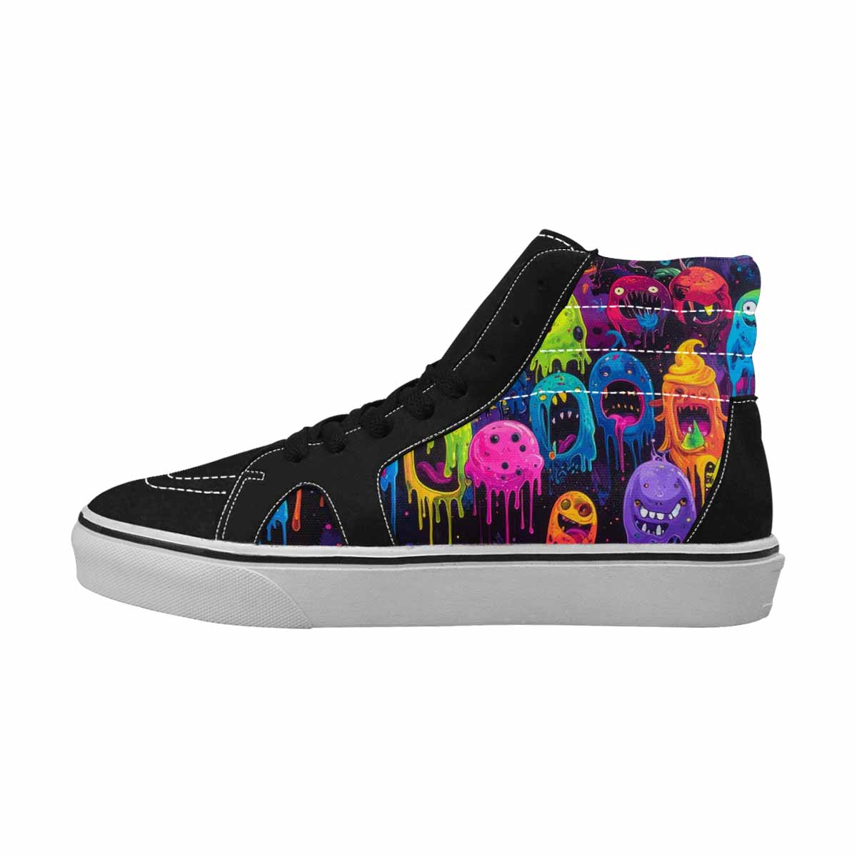 MEN'S Ice Cream Monsters  High Top Canvas Neon Fantasy Custom Shoes