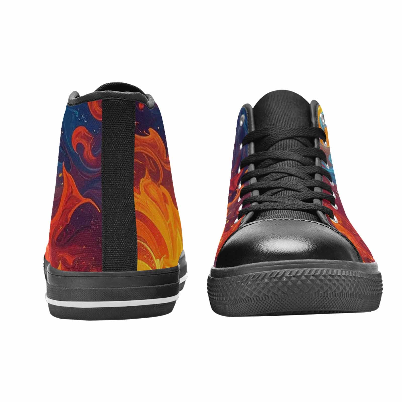 MEN'S Fire Flame High Top Canvas Surreal Shoes