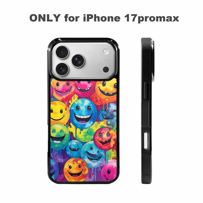 iPhone 17 Pro Max Case — Smiley Facessmiley Faces Tie Original Art, Unique Phone Case Design
