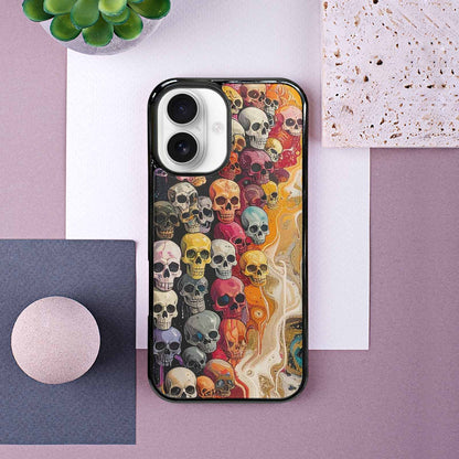 iPhone 16 Case — Skulls Marbleskulls Pattern, Custom Print Case Cover