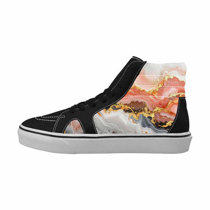 MEN'S Marble Vein High Top Canvas Vivid Custom Sneakers