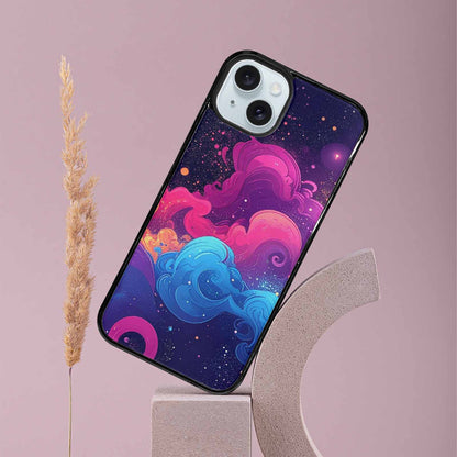 iPhone 15 Plus Case — Rose Galaxy Art Seamless Pattern Vibrant, Custom Designed Case Cover