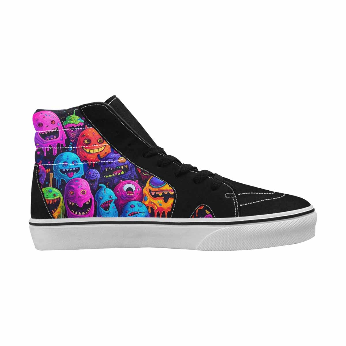 MEN'S Ice Cream Monsters  High Top Canvas Grunge Custom Shoes