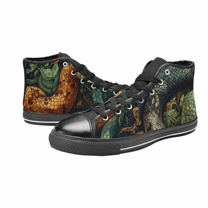 MEN'S Snake Skin Reptile High Top Canvas Y2K Custom Sneakers